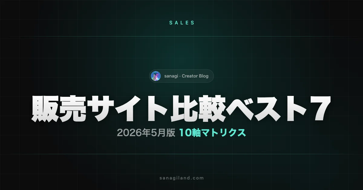 AIイラスト販売サイト比較 2026｜実取り分・10軸マトリクスで選ぶベスト7
