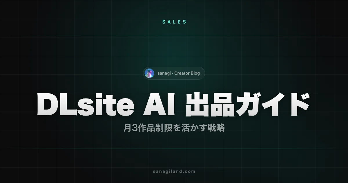 DLsite AIイラスト出品ガイド｜月3作品制限を活かす戦略【2026年版】